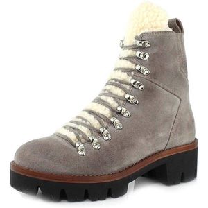 Jeffrey Campbell Culvert Boots Taupe Suede Ivory